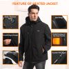 Men's Heated Jacket with Battery Pack, Outdoor Sports Heated Jackets for Men in Black